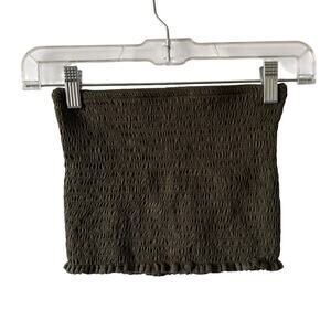 Express One Eleven Olive Green Tube Top